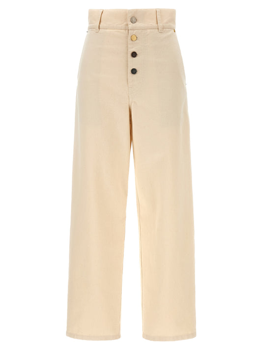 Moschino Beige Cotton Casual Pants
