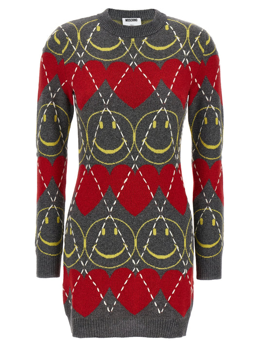 Moschino Multicolor Wool Short Dress