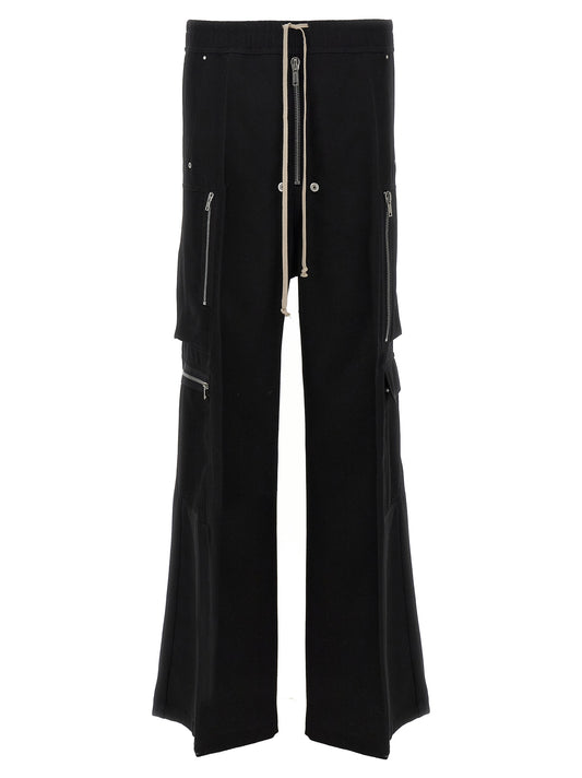 Rick Owens Black Wool Cargo Pants