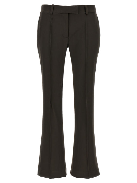 The Attico Brown Virgin Wool Flared Pants