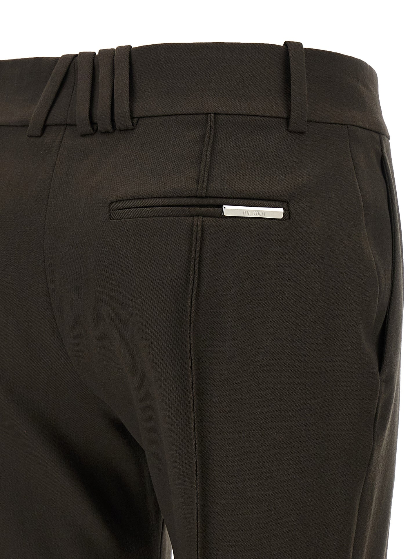 The Attico Brown Virgin Wool Flared Pants
