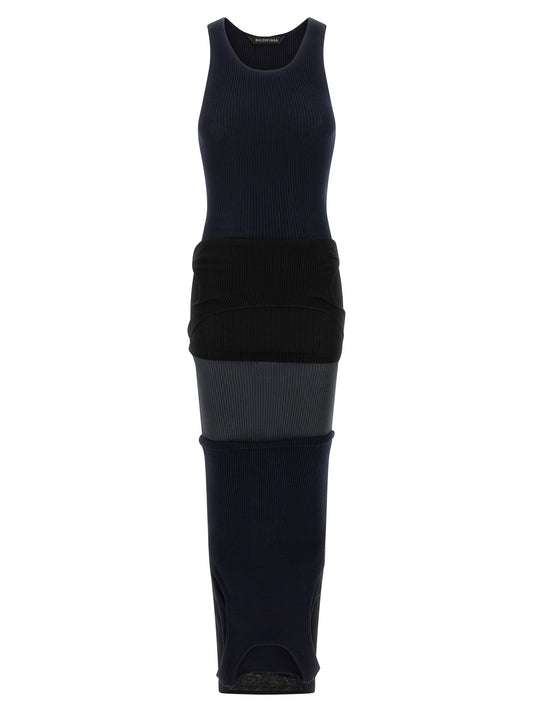 Balenciaga Black Cotton Long Dress
