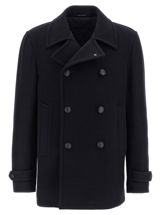 Tagliatore Blue Wool Coat