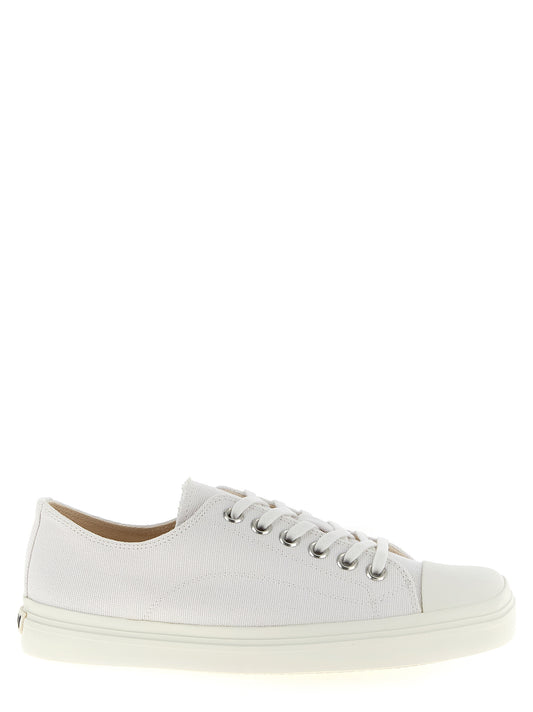 Moschino White Cotton Low Top Sneakers