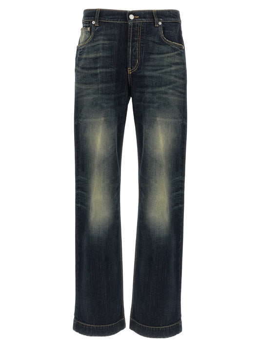 Alexander McQueen Blue Cotton Jeans Denim