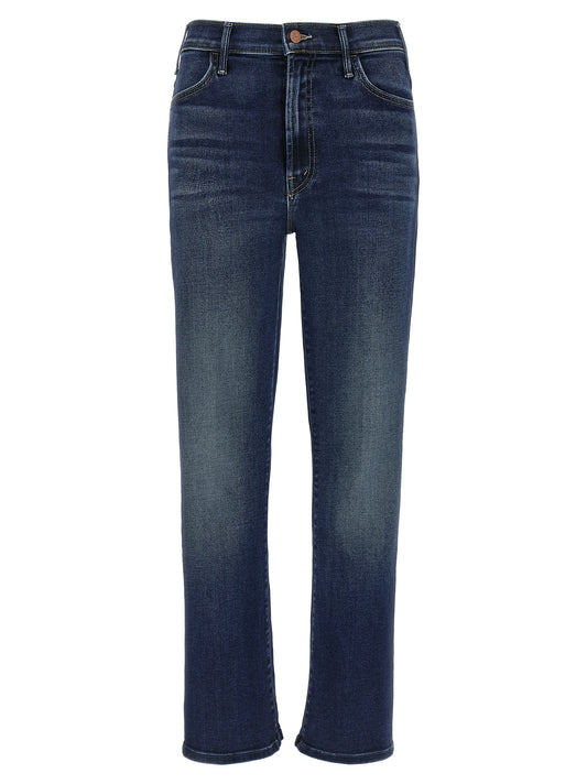Mother Denim Blue Cotton Flared Jeans
