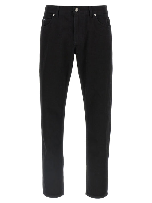 Dolce & Gabbana Black Cotton Straight-Leg Jeans