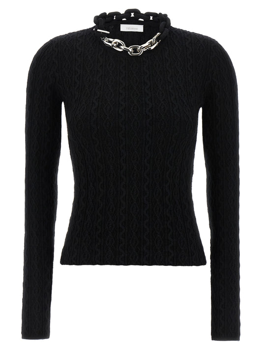 Paco Rabanne Black Wool Cardigan