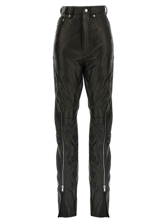 Rick Owens Black Leather Pants