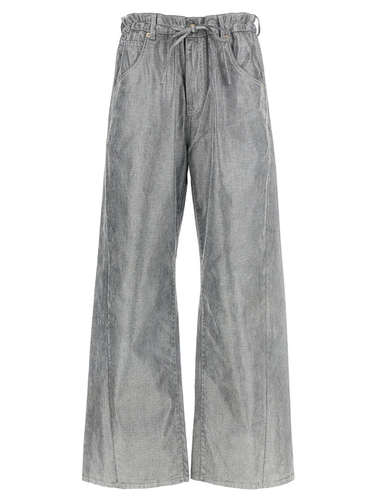 Darkpark Silver Cotton Jeans Denim