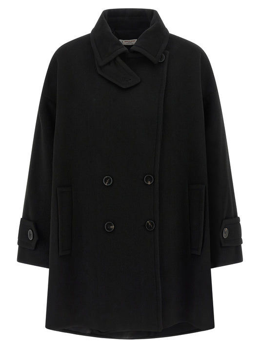 Alberto Biani Black Virgin Wool Coat