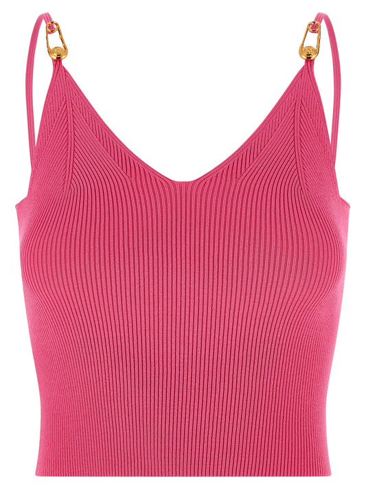 Versace Fuchsia Viscose Sleeveles T-Shirt
