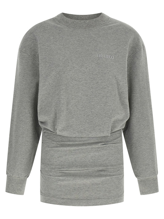 The Attico Gray Cotton Short Dress