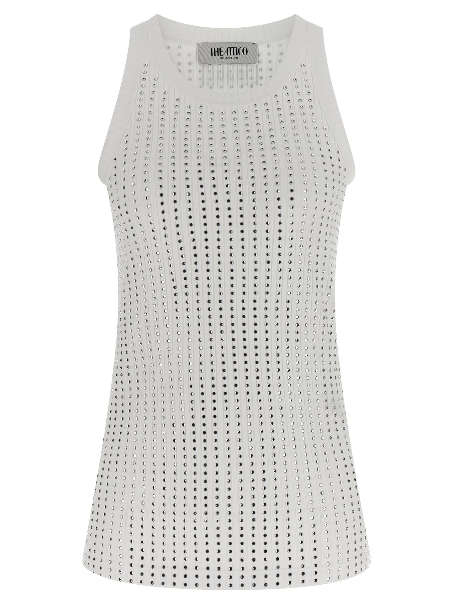 The Attico White Cotton Sleeveles T-Shirt
