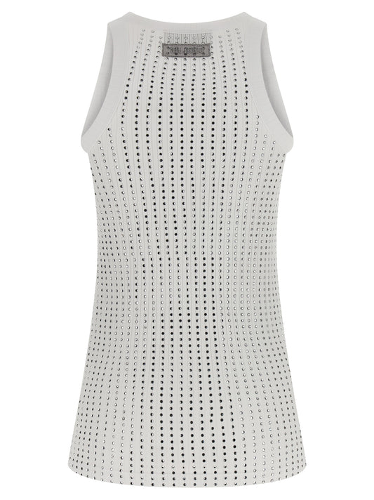 The Attico White Cotton Sleeveles T-Shirt