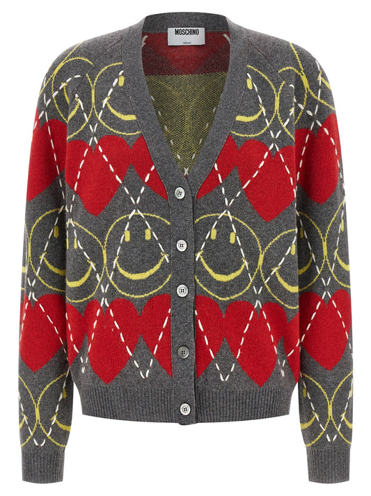 Moschino Multicolor Wool Cardigan