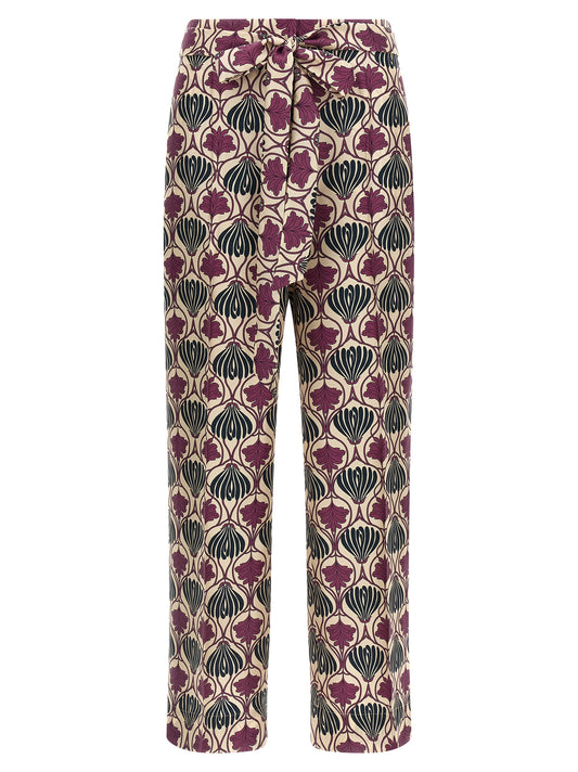 Max Mara Purple Silk Casual Pants