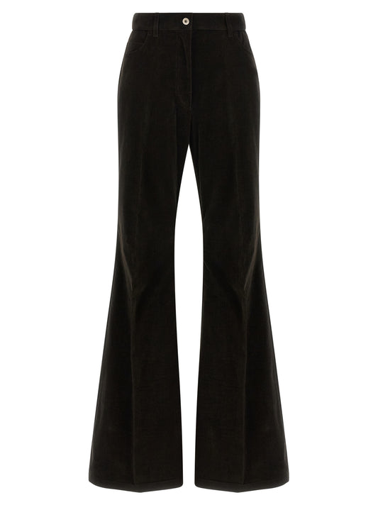 Ferragamo Brown Cotton Flared Pants