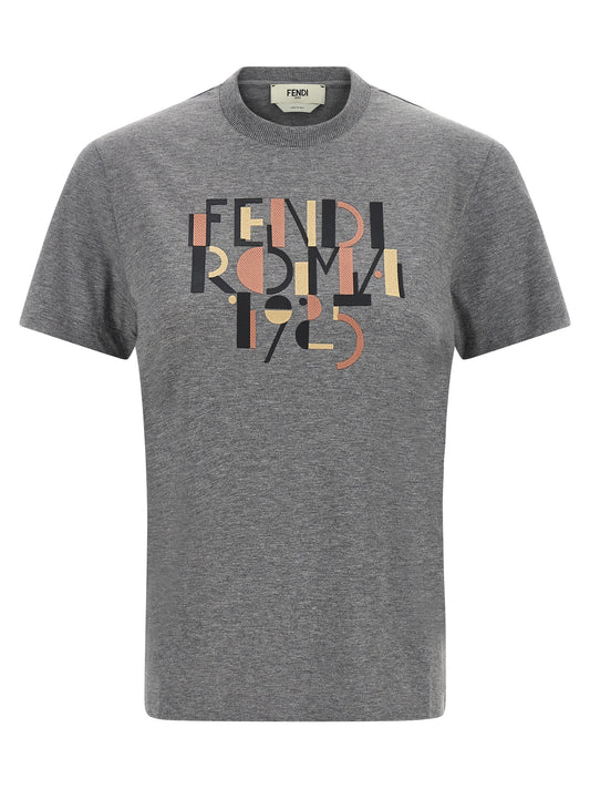 Fendi Gray Cotton T-Shirt