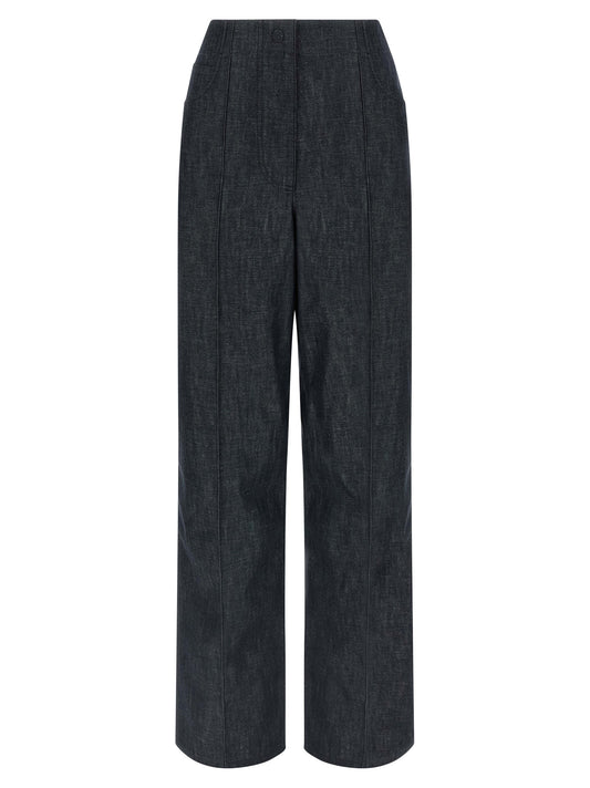 Fendi Blue Cotton High-Waisted Jean