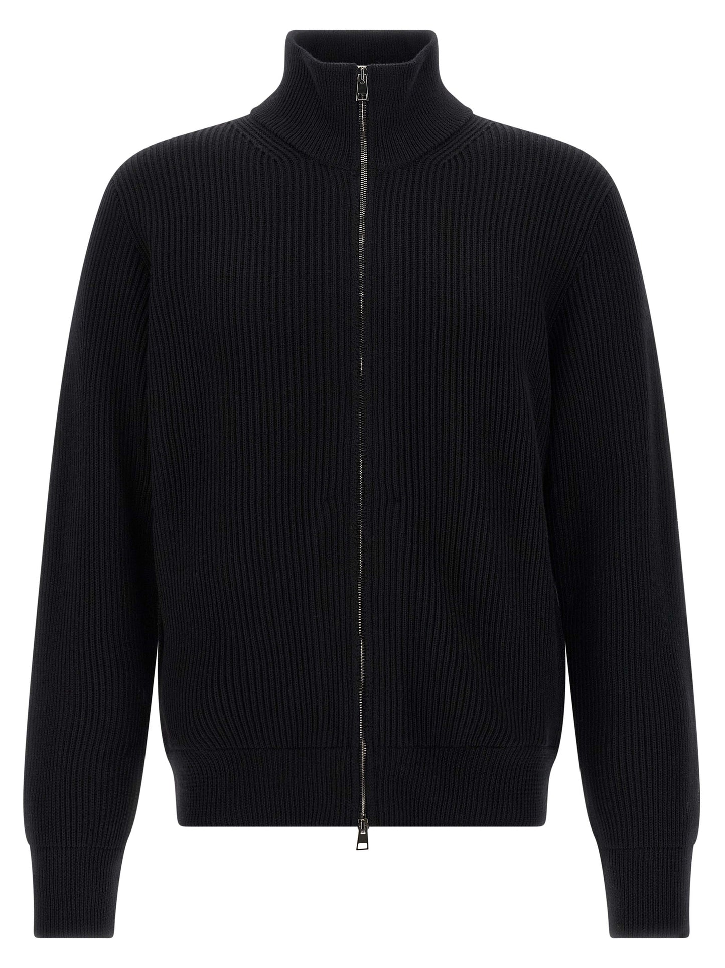 Roberto Collina Black Merino Wool Cardigan