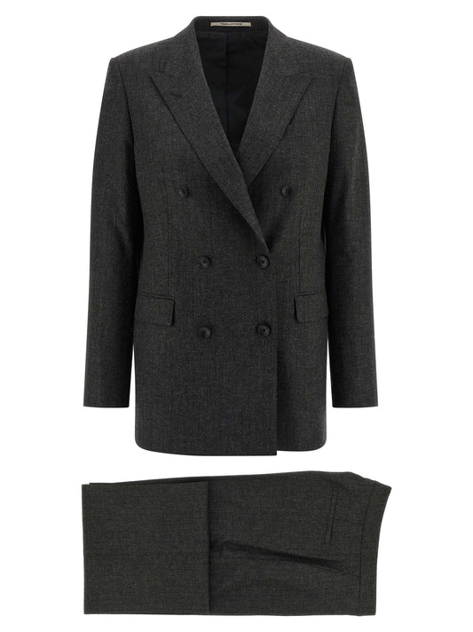 Tagliatore Gray Viscose Two-Piece Suit