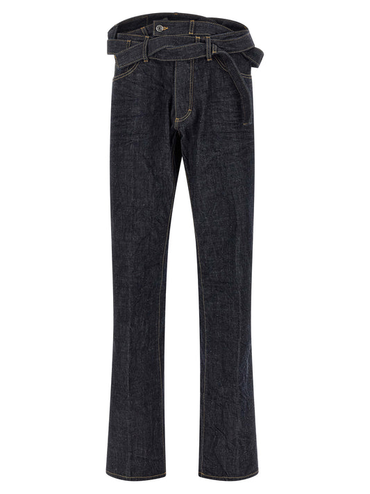 Dsquared² Blue Cotton Straight-Leg Jeans