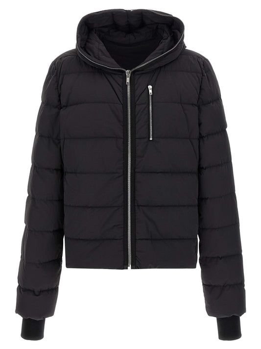 Rick Owens Black Nylon Full-Length Jacket