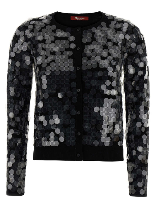 Max Mara Black Virgin Wool Cardigan