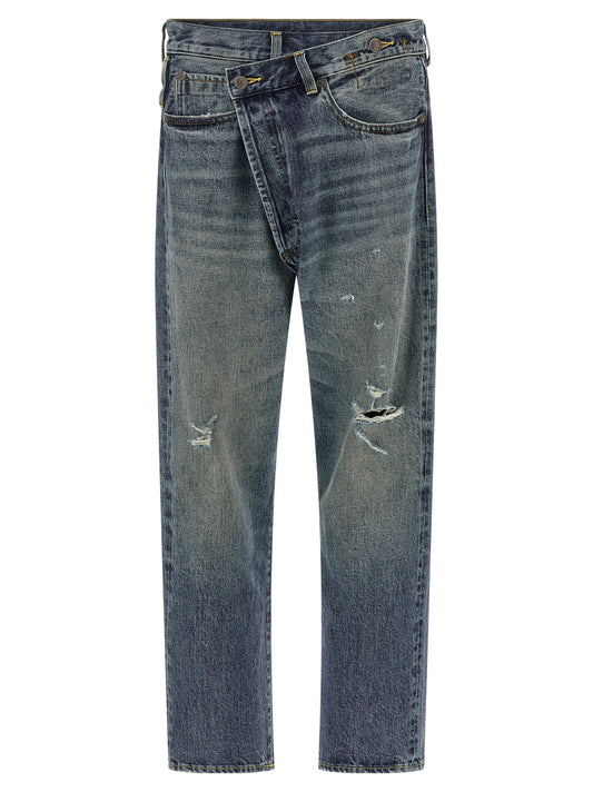 R13 Blue Cotton Straight-Leg Jeans