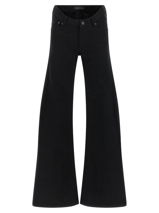 Balenciaga Black Cotton Flared Jeans