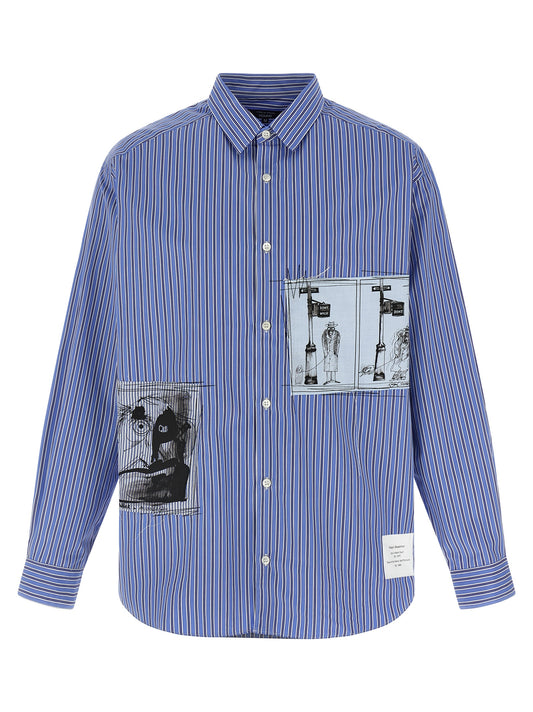 Comme Des Garçons Blue Cotton Blouse