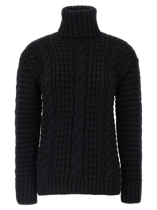 MONCLER GENIUS Black Virgin Wool Cardigan