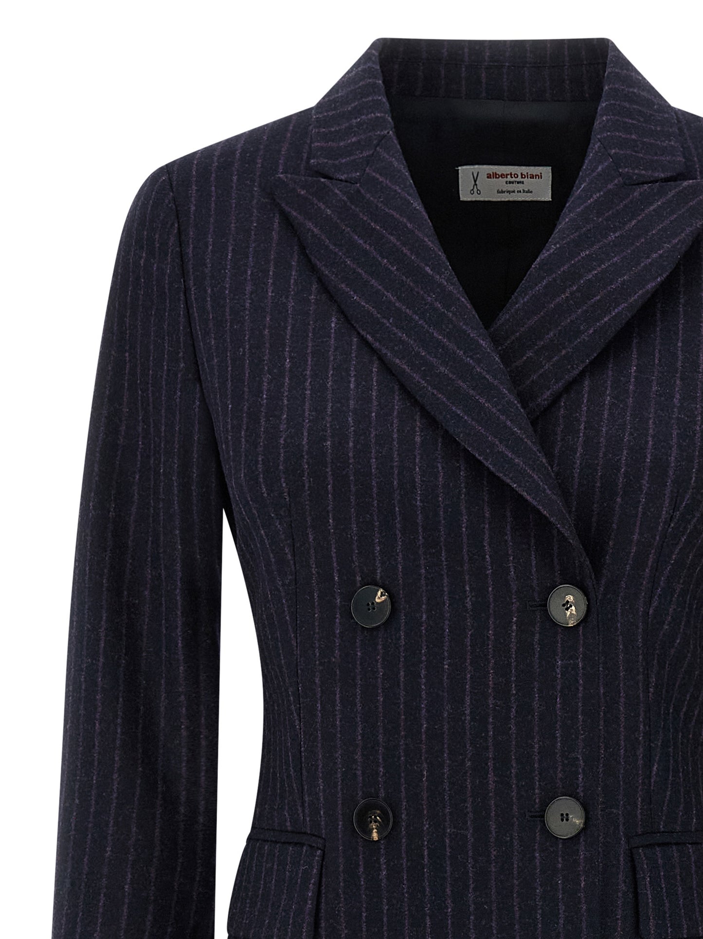 Alberto Biani Blue Virgin Wool Coat