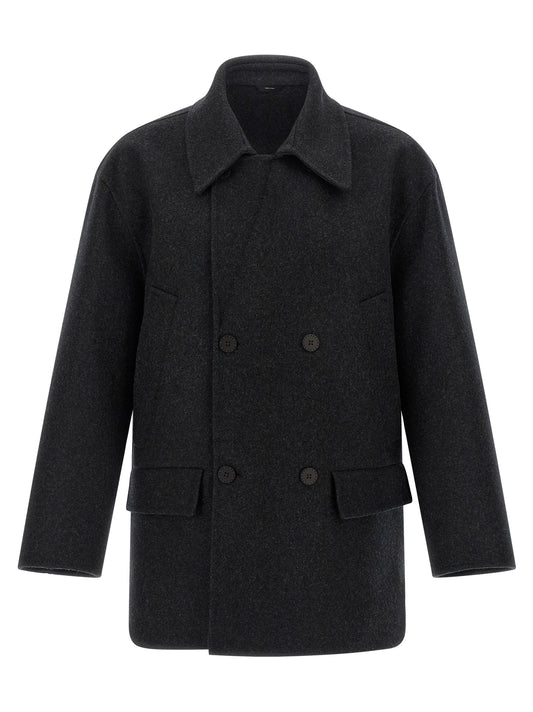 Fendi Gray Virgin Wool Coat