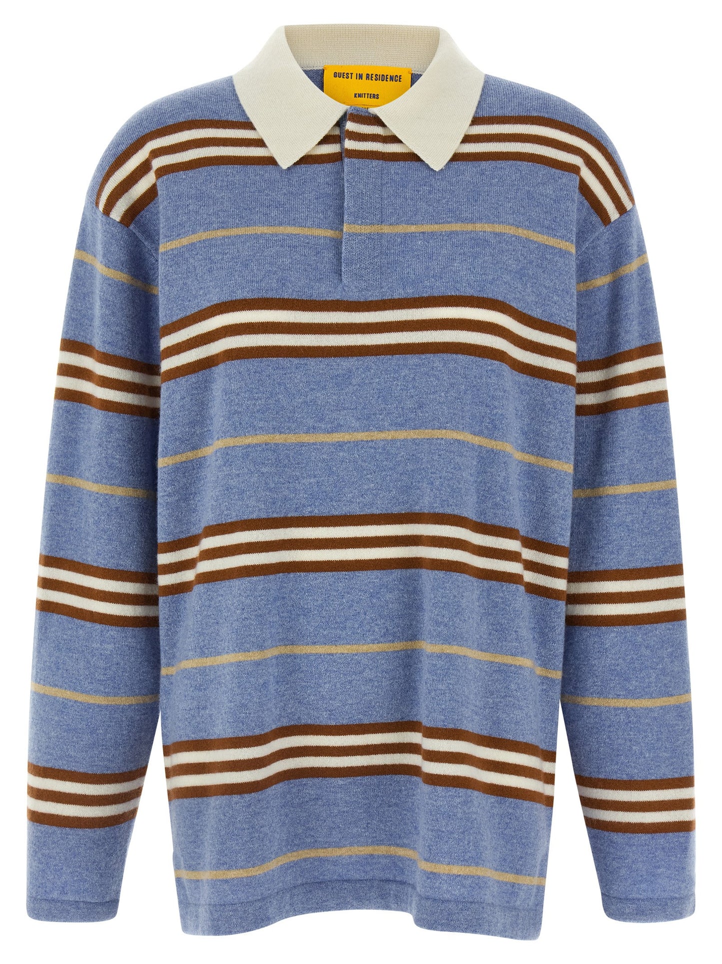 Guest in Residence Blue Cashmere Polo Shirt