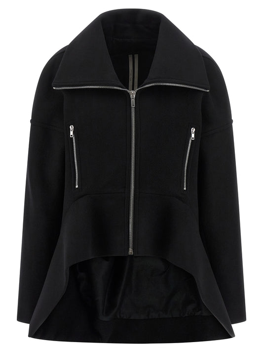 Rick Owens Black Virgin Wool Coat