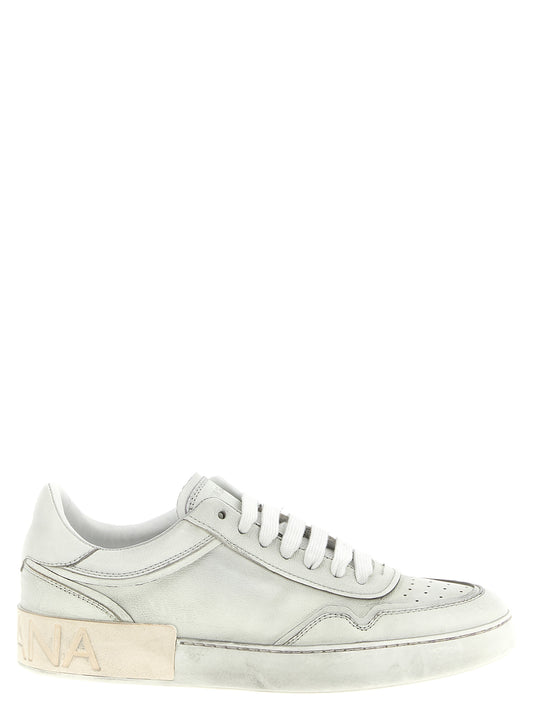 Dolce & Gabbana White Lamb Leather Low Top Sneakers