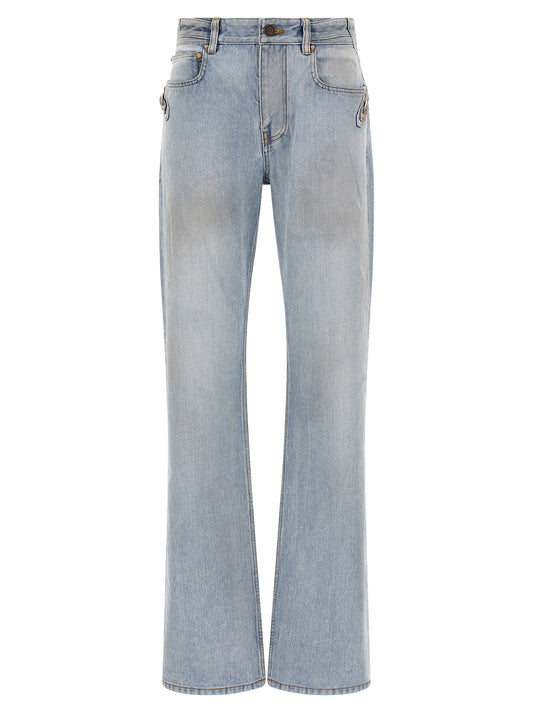 Balenciaga Blue Cotton Straight-Leg Jeans