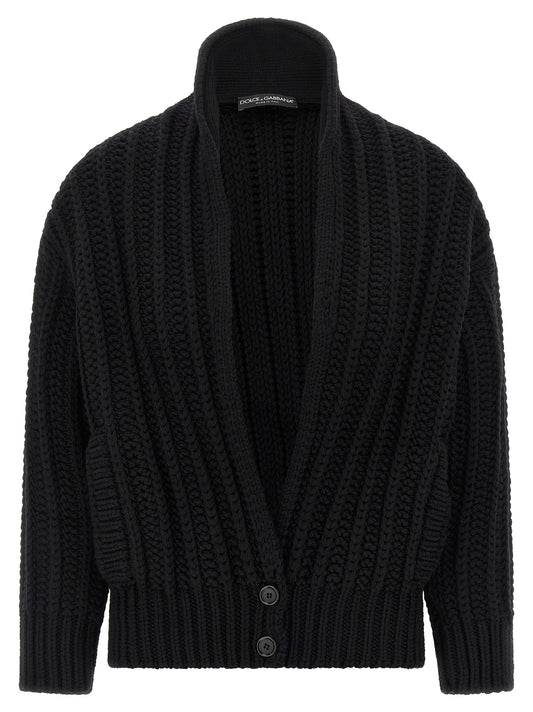 Dolce & Gabbana Black Virgin Wool Cardigan