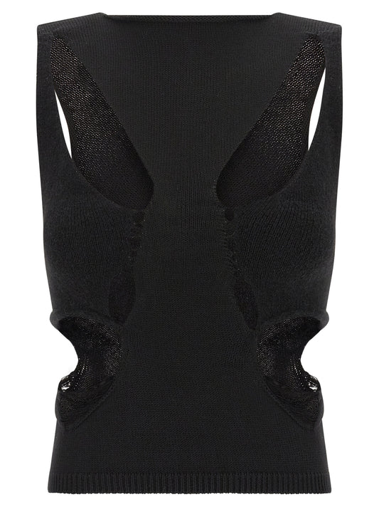 Rick Owens Black Wool Tank Tops