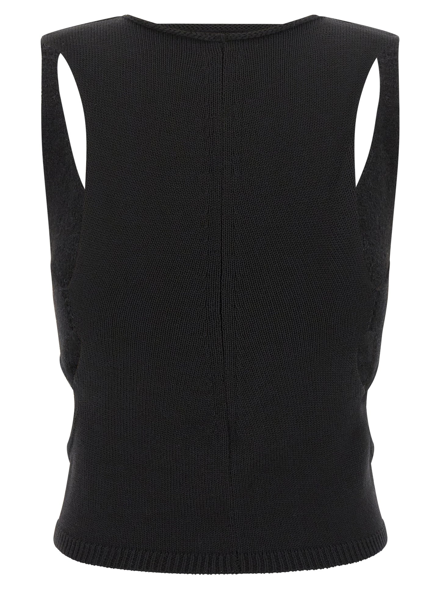 Rick Owens Black Wool Tank Tops