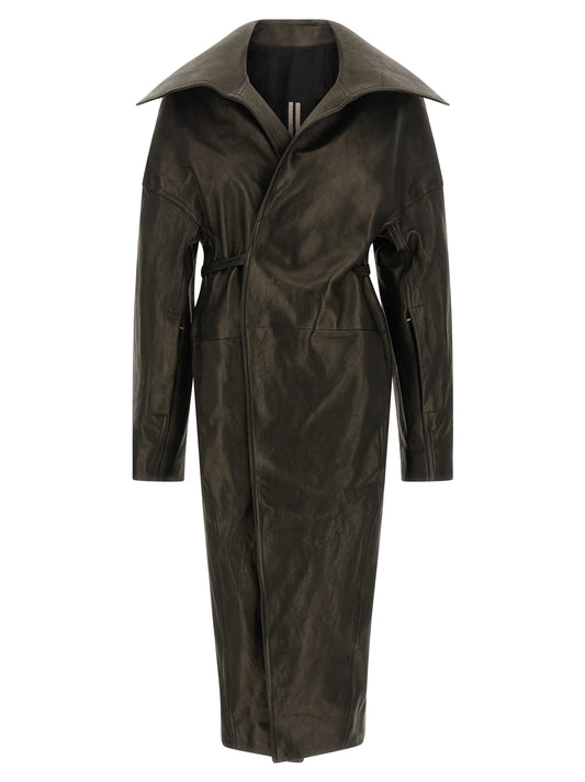 Rick Owens Black Lamb Leather Coat