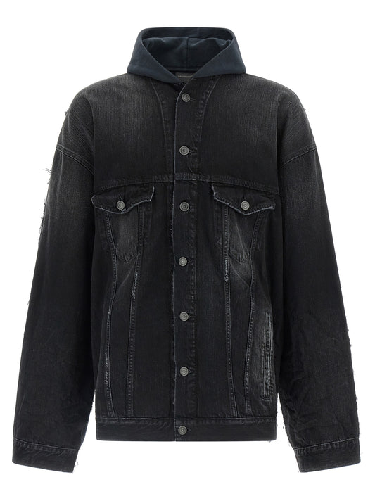 Balenciaga Black Cotton Denim Jacket