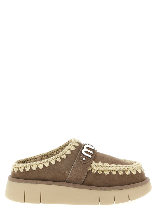 Mou Brown Lambskin Clogs