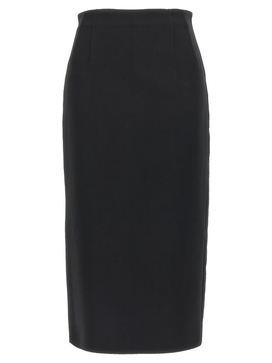 Max Mara Black Viscose Midi Skirt