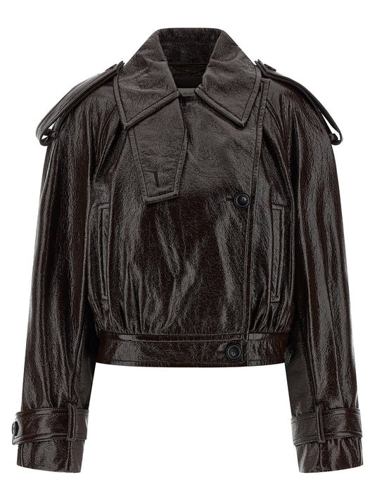 Sportmax Brown Cotton Coat