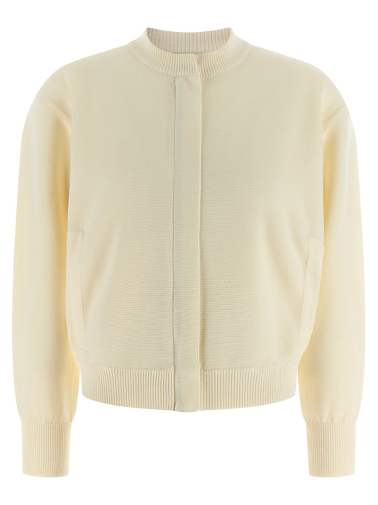 Max Mara White Virgin Wool Cardigan