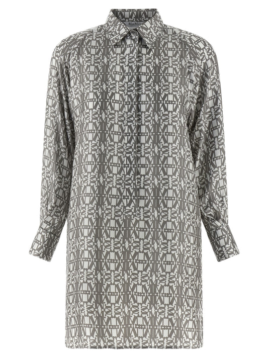 Max Mara Gray Silk Short Dress