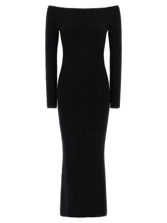 Max Mara Black Wool Long Dress